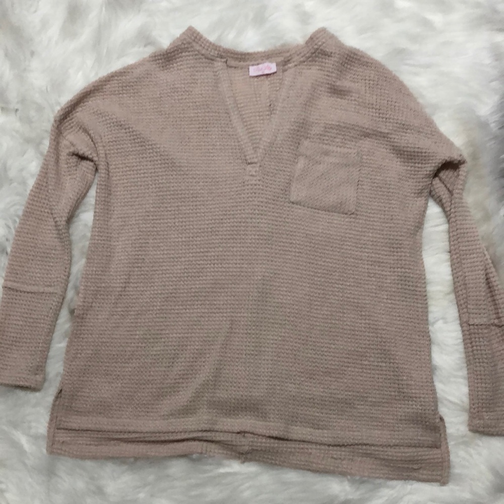 Pink lily size m waffle knit top. Worn once or twice